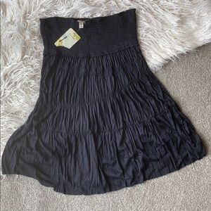 NWT Free People blk smocked strapless top Sz m